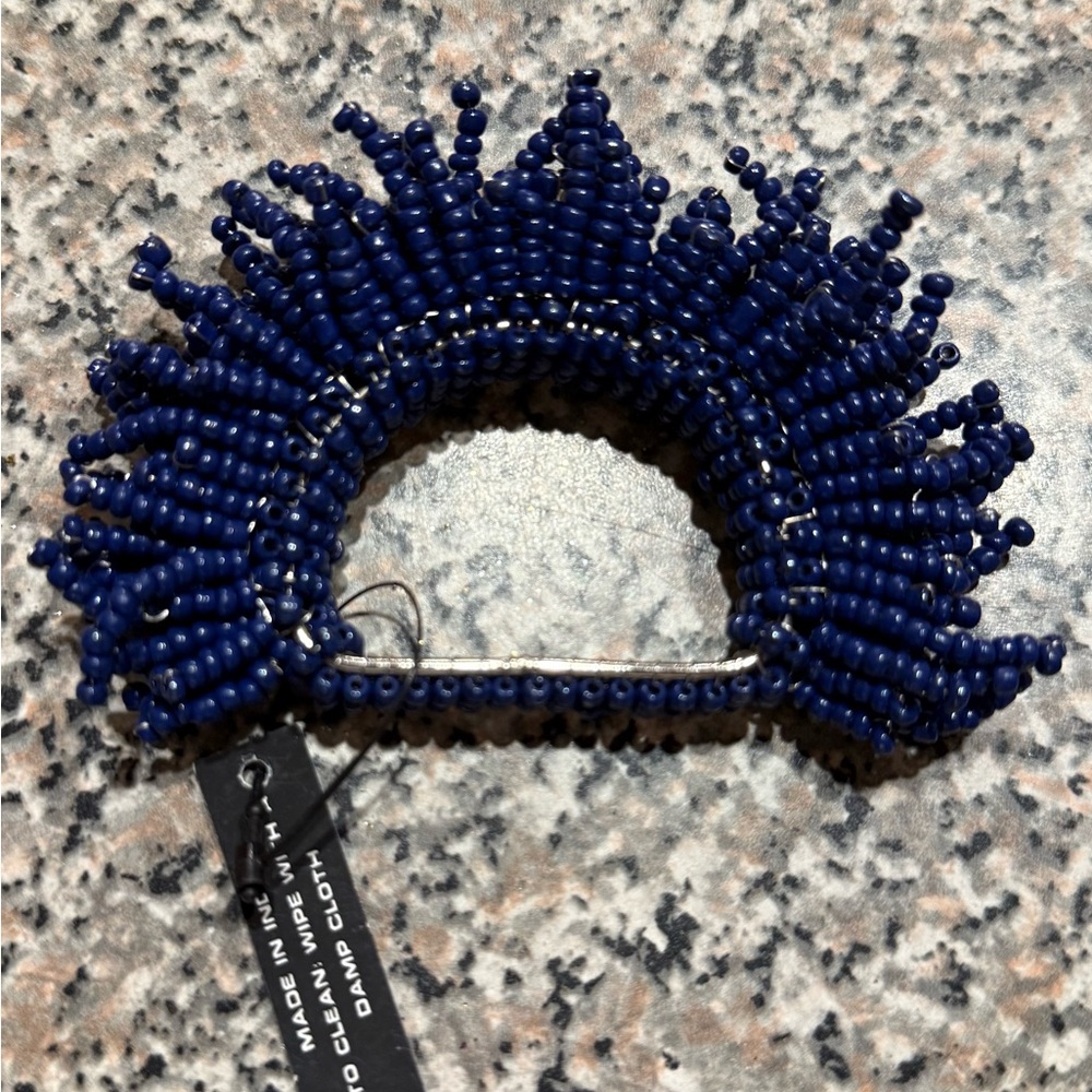 KIM SEYBERT CARNIVAL NAPKIN RING NAVY NWT